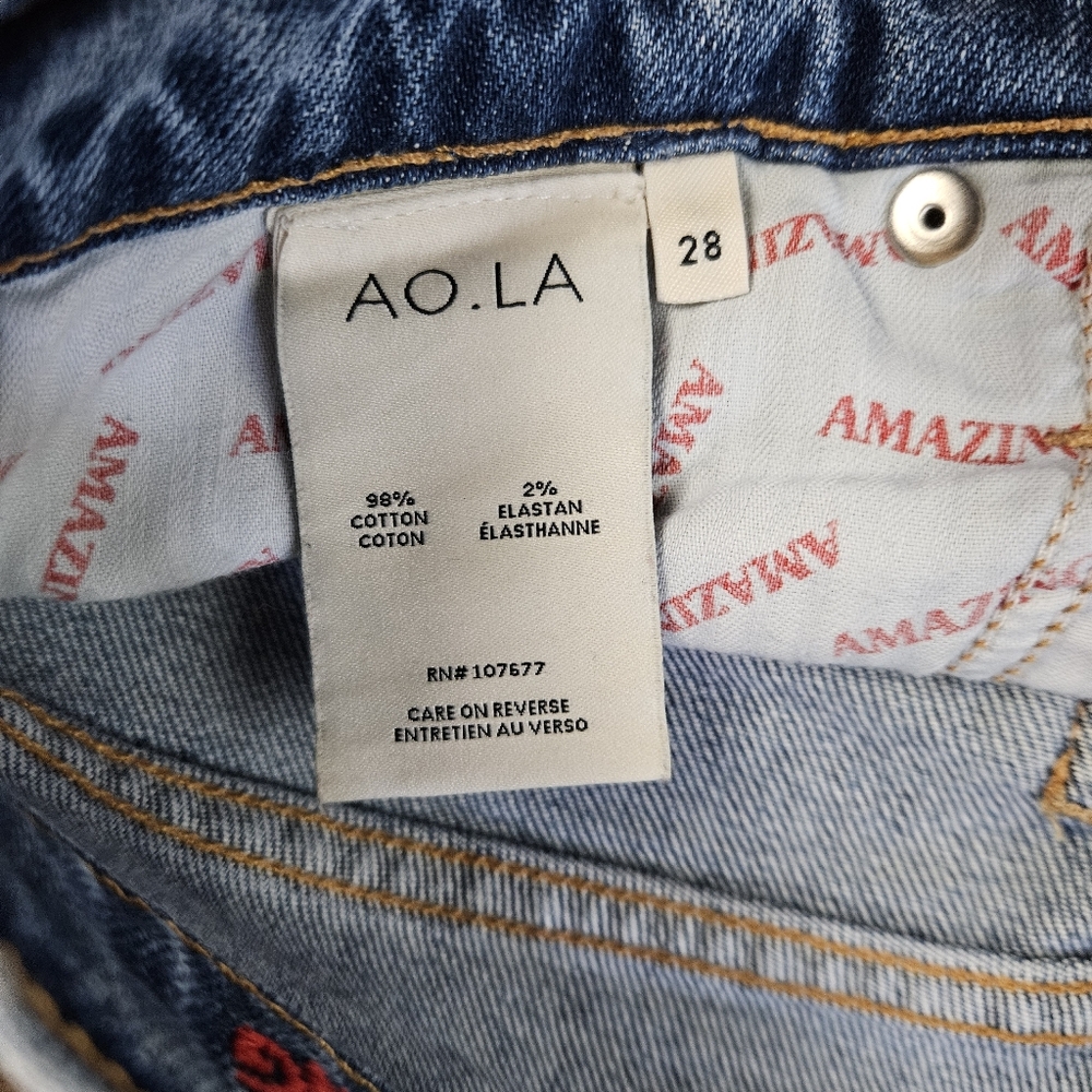Alice + Olivia Amazing High Rise Girlfriend Slim Best Intentions Jeans Size 28 - Picture 11 of 13